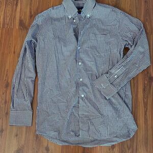 Forsyth co men's checkered plaid gingham long sleeve button-down shirt size M